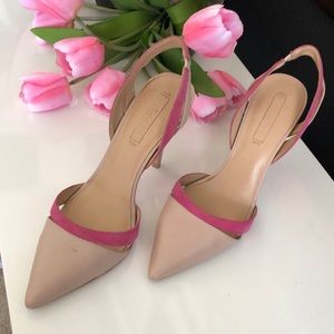 BCBGMAXAZRIA Clare Pointed Toe Leather Heels sz 9